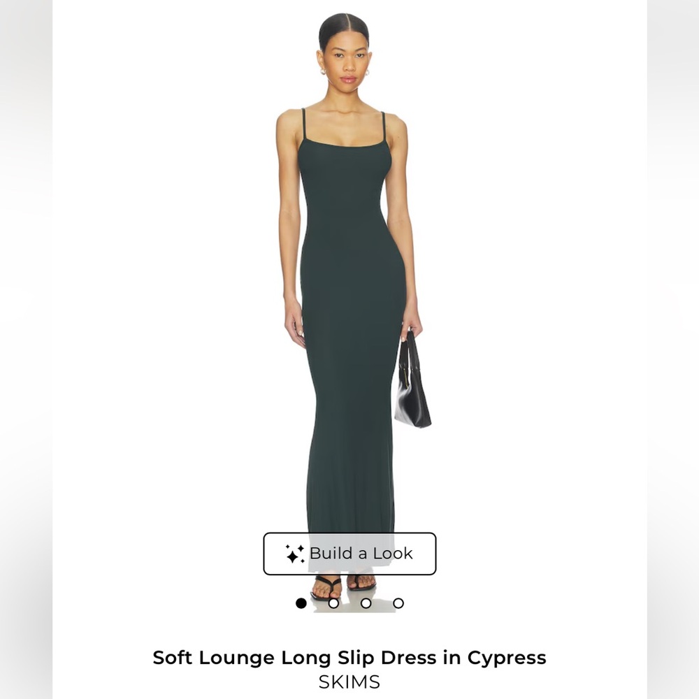 SKIMS SOFT LOUNGE SLIP Dress - CYPRESS Green. HTF color
